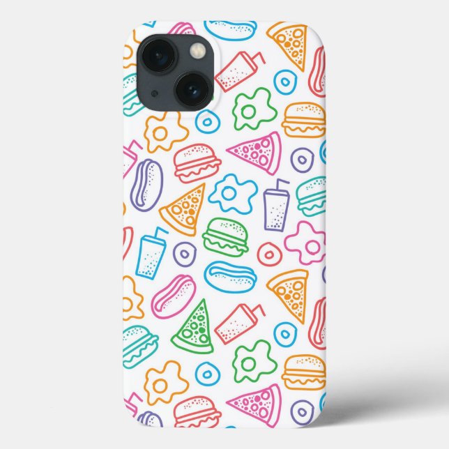 Funda De Case-Mate Para iPhone Patrón de comida rápida (Reverso)