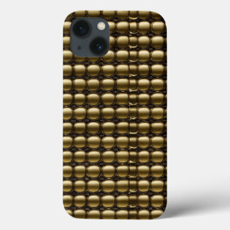 Funda Para iPhone 13 Patrón de comprobador de oro