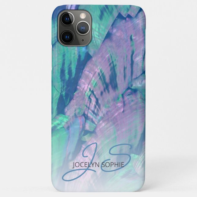 Funda De Case-Mate Para iPhone Patrón de concha de Abulón azul turquesa acuático  (Reverso)