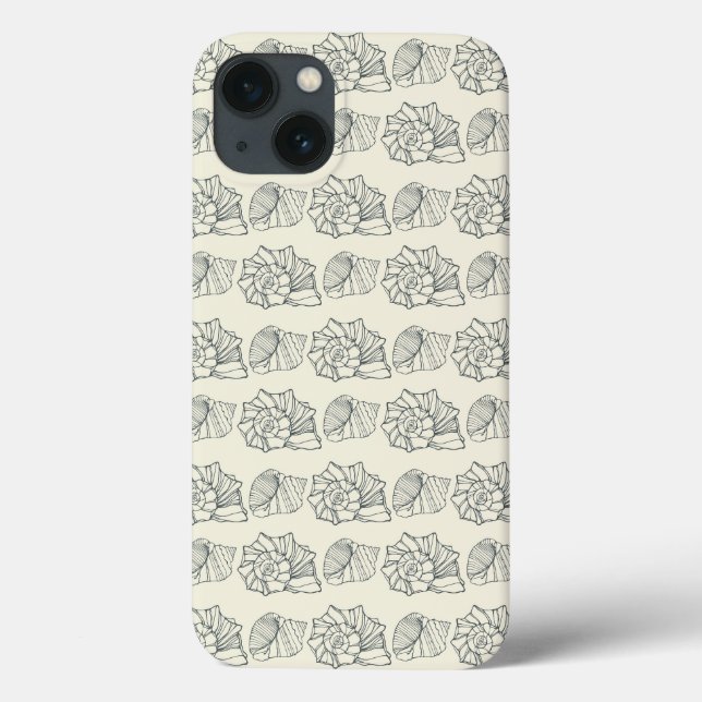 Funda De Case-Mate Para iPhone Patrón de conchas decorativas (Reverso)