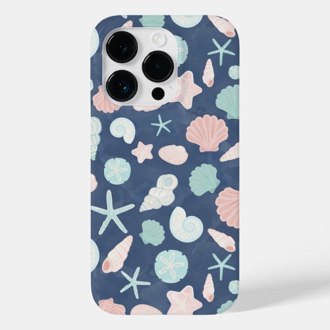 Funda De Case-Mate Para iPhone patrón de conchas marinas (Reverso )