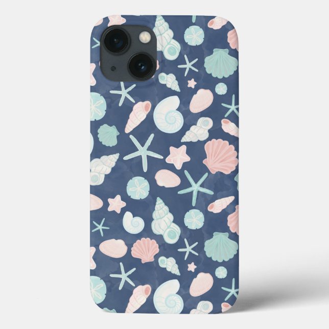 Funda De Case-Mate Para iPhone patrón de conchas marinas (Reverso)