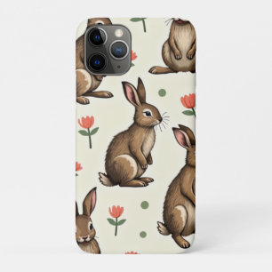 Funda Para iPhone 11 Pro Patrón de conejo de cosecha
