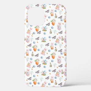 Funda Para iPhone 12 Pro Patrón de Conejos de Día de Pascua