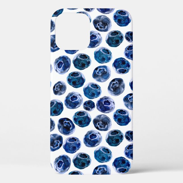 Funda De Case-Mate Para iPhone Patrón de conjunto de arándano azul ilustrado con  (Reverso )