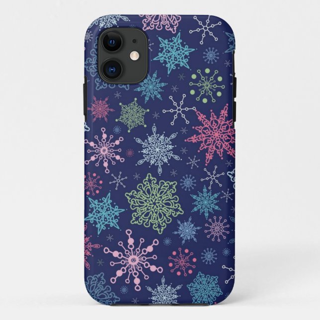 Funda De Case-Mate Para iPhone Patrón de copo de nieve (Reverso)