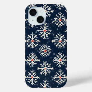 Funda Para iPhone 15 Patrón de copo de nieve Estilo invernal