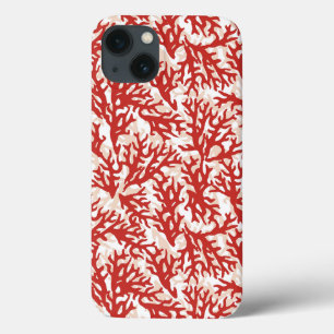 Funda Para iPhone 13 Patrón de coral rojo 2