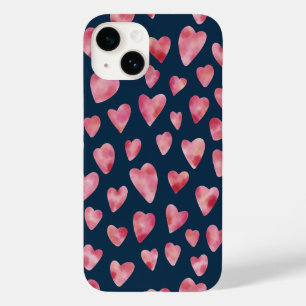 Funda Para iPhone 14 De Case-Mate Patrón de corazón de amor de acuarela rosa lindo