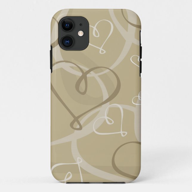 Funda De Case-Mate Para iPhone Patrón de corazón dorado (Reverso)