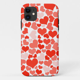 Funda Para iPhone 11 Patrón de corazón rojo moderno