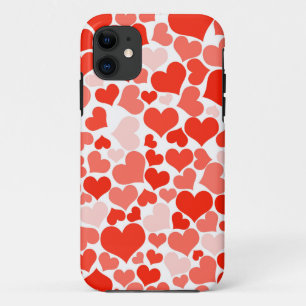 Funda Para iPhone 11 Patrón de corazón rojo moderno