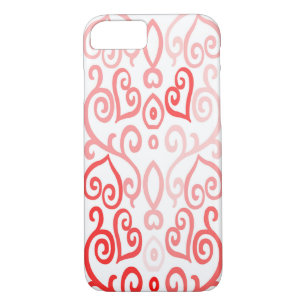 Funda Para iPhone 8/7 Patrón de corazón rojo y rosa