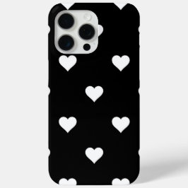 Funda Para iPhone 15 Pro Max Patrón de corazón simple de corte blanco y negro