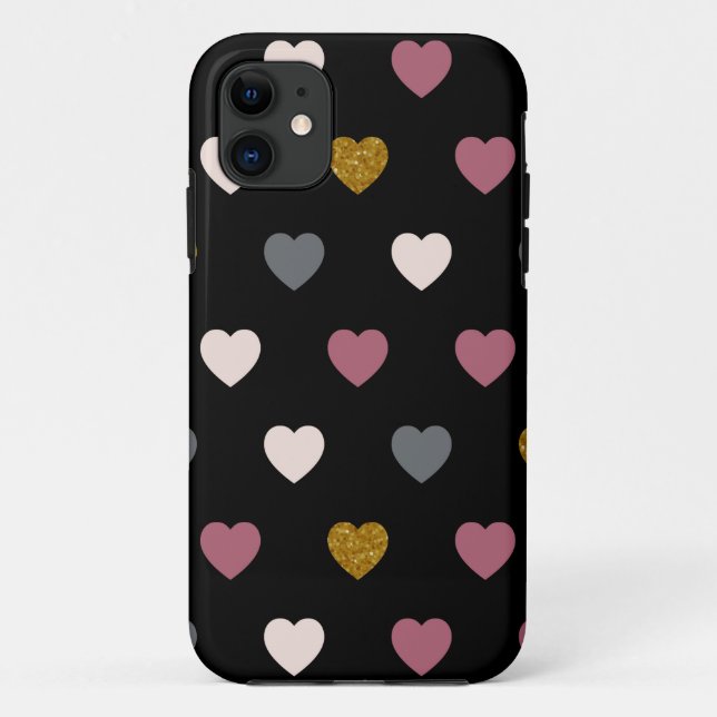 Funda De Case-Mate Para iPhone Patrón de Corazones 30 (Reverso)