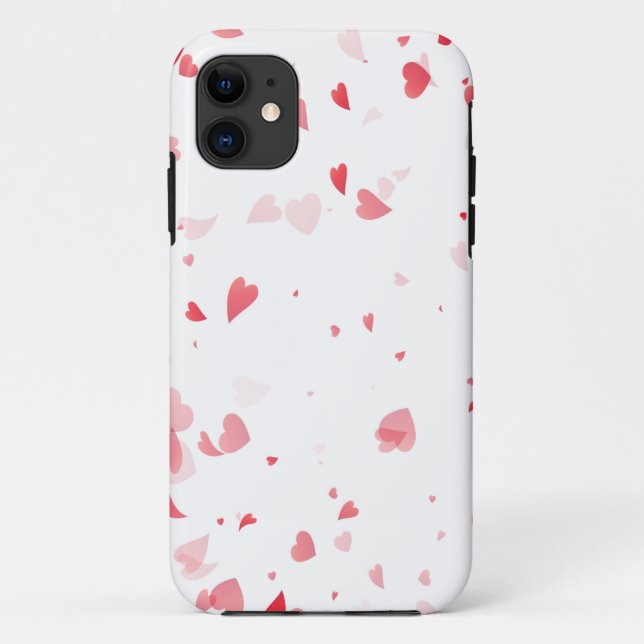 Funda De Case-Mate Para iPhone Patrón de Corazones 33 (Reverso)