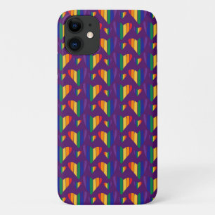 Funda Para iPhone 11 Patrón de corazones arco iris