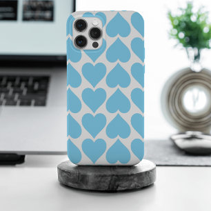 Funda Para iPhone 15 Pro Max Patrón de Corazones Azules, Romántico, Amor