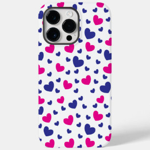 Funda Para iPhone 14 Pro Max De Case-Mate Patrón de Corazones Azules y Rosados Día de San Va