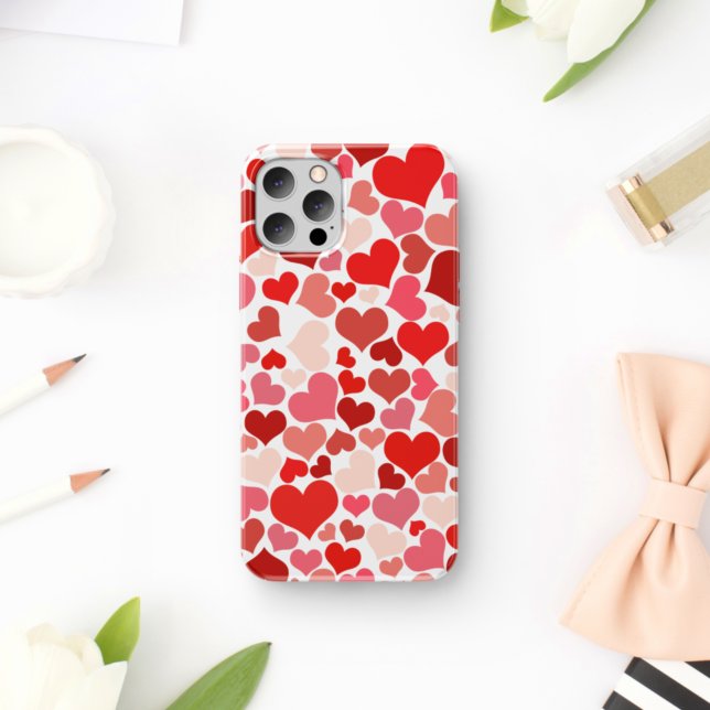 Funda De Case-Mate Para iPhone Patrón De Corazones, Corazones Rojos, Amor (Subido por el creador)