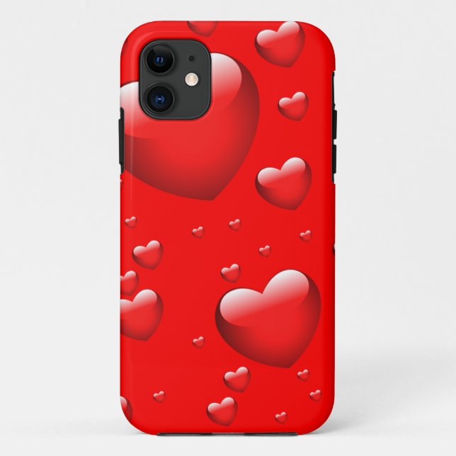 Funda De Case-Mate Para iPhone Patrón de corazones flotantes (Reverso)