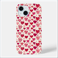 Patrón de Corazones Modernos Rojos y Rosados