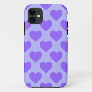 Funda Para iPhone 11 Patrón de Corazones Morados