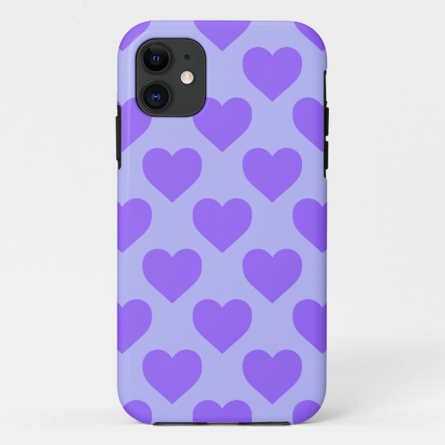 Funda De Case-Mate Para iPhone Patrón de Corazones Morados (Reverso)