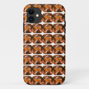 Funda Para iPhone 11 Patrón de corte de cojín naranja