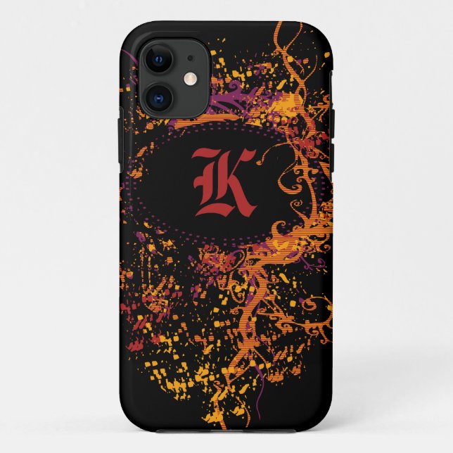 Funda De Case-Mate Para iPhone Patrón de cosecha con monograma K (Reverso)