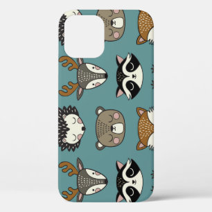 Funda Para iPhone 12 Patrón de cosecha de animales de bosque