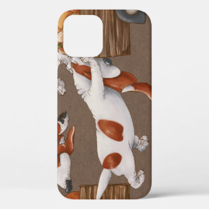 Funda Para iPhone 12 Patrón de cosecha de calabaza de hongos basset