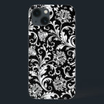 Funda Para iPhone 13 Patrón de cosecha de Damascos florales en blanco y<br><div class="desc">Modalidades florales de adobo blanco y negro vintage. Funda Elagant iPhone 4/4S. El diseño está disponible en otros productos.</div>