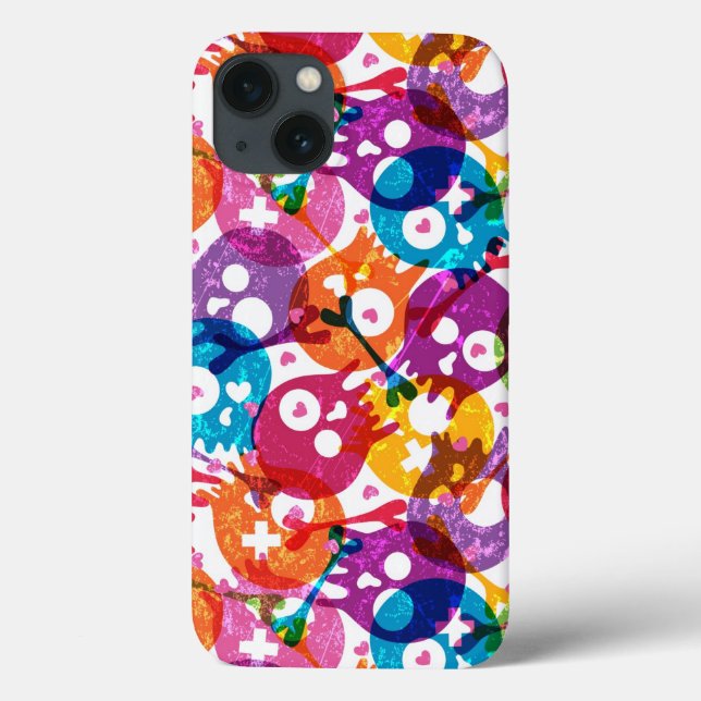 Funda De Case-Mate Para iPhone Patrón de cráneo 3 (Reverso)