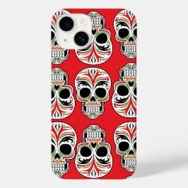 Funda Para iPhone 14 De Case-Mate Patrón de cráneo con detalles de pintura Rojo