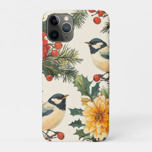 Funda Para iPhone 11 Pro Patrón de Crema de Navidad de Carbonero Dahlia Car