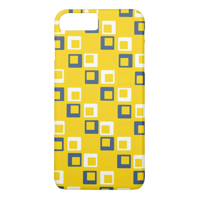 Funda De Case-Mate Para iPhone Patrón de cuadrados geométricos abstractos (Reverso)