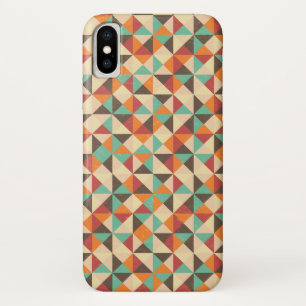 Funda Para iPhone X Patrón de cuadrados retro-grunge colorido