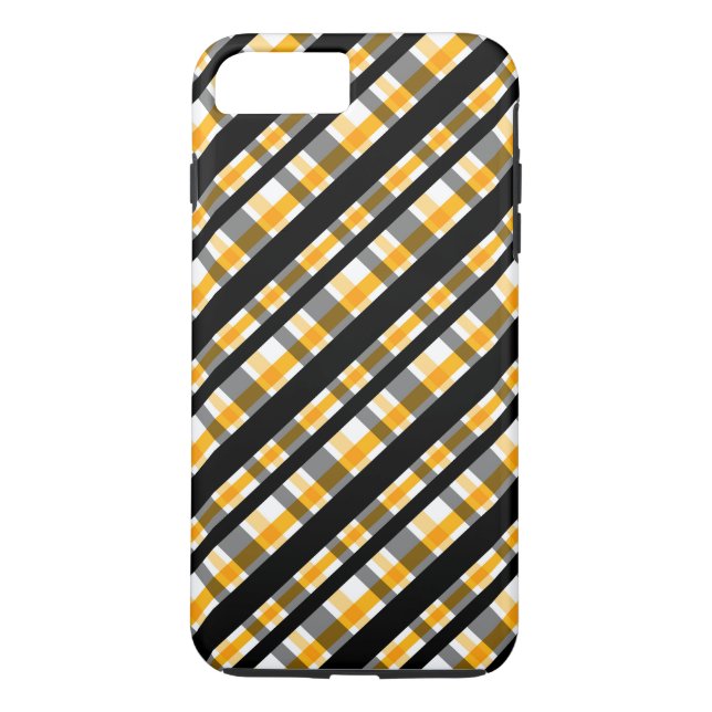 Funda De Case-Mate Para iPhone Patrón de Cuadro Escocés Diagonal Moderno de Otoño (Reverso)