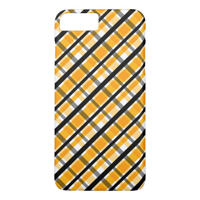 Funda De Case-Mate Para iPhone Patrón de Cuadro Escocés Diagonal Moderno de Otoño (Reverso)