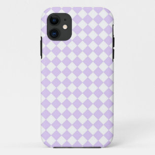 Funda Para iPhone 11 Patrón de cuadros de diamante púrpura lila