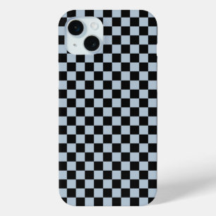Funda Para iPhone 15 Mini Patrón de cuadros de hielo negro