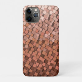 Funda Para iPhone 11 Pro Patrón de cubo 3D Mocha Mousse