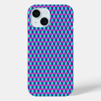 Funda Para iPhone 15 Patrón de Cubo Geométrico
