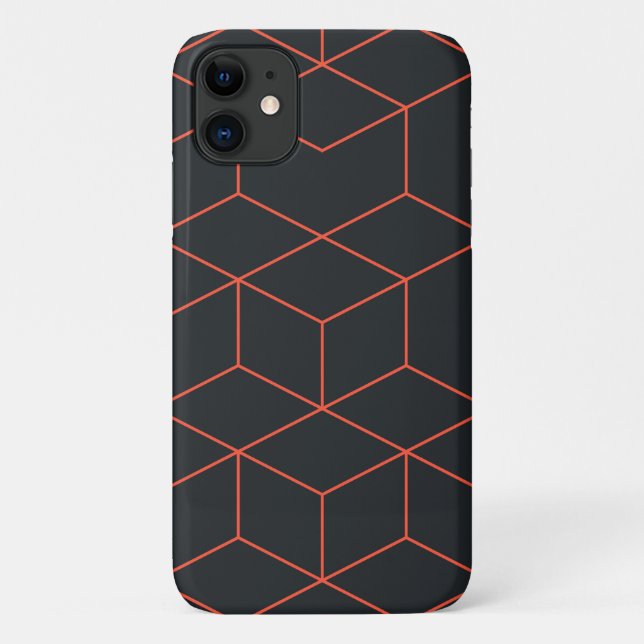 Funda De Case-Mate Para iPhone Patrón de cubo vibrante, retro, simple, fresco, mo (Reverso)