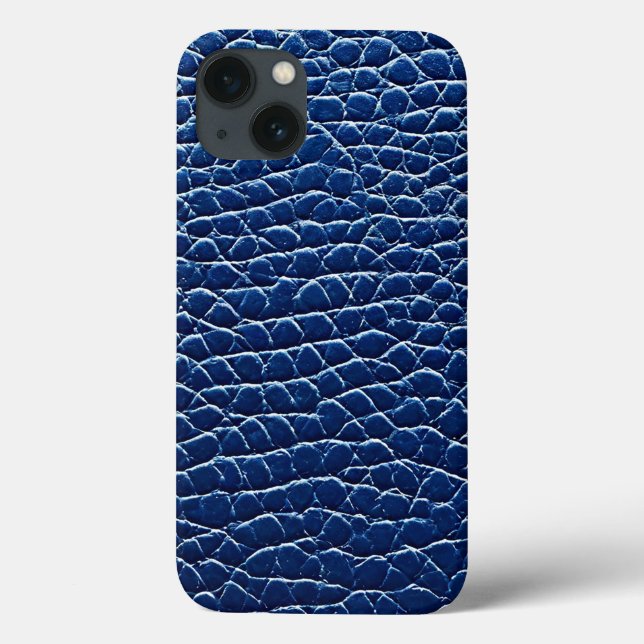 Funda De Case-Mate Para iPhone Patrón de cuero azul oscuro (Reverso)