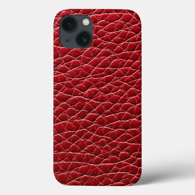 Funda De Case-Mate Para iPhone Patrón de cuero rojo (Reverso)