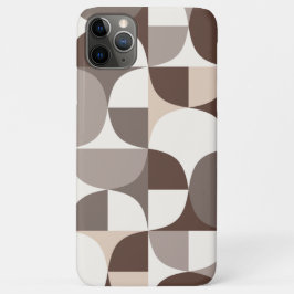 Funda Para iPhone 11 Pro Max Patrón de curvas geométricas retro - Terra Brown