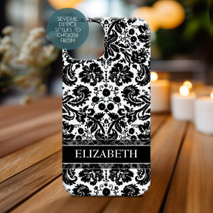 Funda Para iPhone 14 De Case-Mate Patrón de Damasco con nombre personalizado