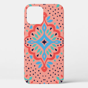 Funda Para iPhone 12 Patrón de damasco de época oriental. Cerámica d